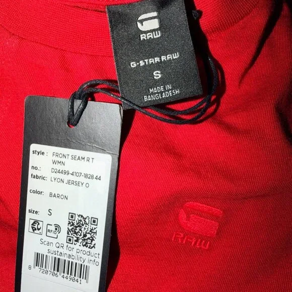 G-Star RAW Front Seam R Tee in Baron Red – Women’s Multiple Sizes (NWT) - Picture 7 of 12